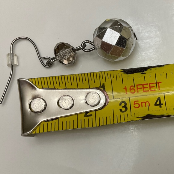 Multi Strand Necklace Earrings Set with Silver Tone and Faceted Beads - Picture 7 of 10